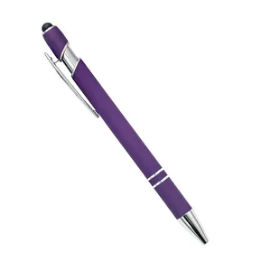 Micro Afwerking Keramische Intrekbare Roestvrij Staal Cartoon Uitwisbare Gel Executive Paars Pen En Potlood Set