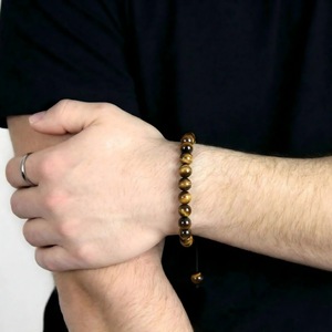 Pulseras de Piedras Naturales con Cuentas Redondas, Joyería Unisex, Regalo, Origen Yiwu D2384 1D2388 1 - Product Image 2