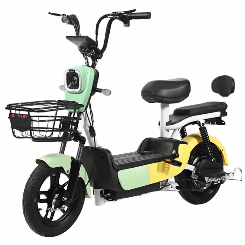 14 inç moda çift elektrikli bisiklet fabrika doğrudan satış elektrikli scooter 48V 350W güç elektrikli şehir bisikleti