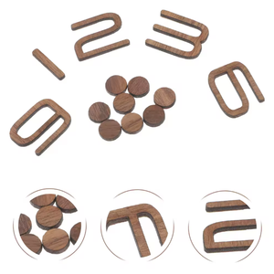 <span class=keywords><strong>Horloge</strong></span> <span class=keywords><strong>murale</strong></span> en noyer noir sans cadre <span class=keywords><strong>chiffres</strong></span> de bricolage autocollant en bois de décoration auto-adhésif - Product Image 3