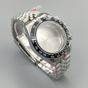Boîtier en acier modifié de 39 mm avec <span class=keywords><strong>lunette</strong></span> noire, chronographe VK63, bracelet à cinq maillons, compatible avec le mouvement à quartz VK63 - Product Image 3