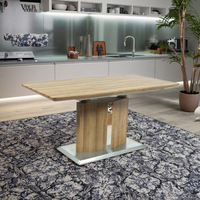 Ensemble de meubles de salon et de salle à manger de la marque FJ au design moderne et contemporain, table basse réglable en bois avec structure en métal 1