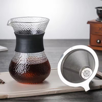 Cafetière à filtre en verre de haute qualité 200/400/600 ml, élégante, avec manchon en silicone