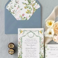 Suite d'invitations de mariage personnalisées style ferme américaine, avec texture gaufrée à sec, carte d'invitation de mariage de luxe artisanale