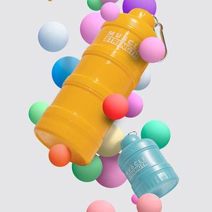 Fonwhy - Contenedor Portátil Personalizado de Plástico de 3 Capas Apilable Multifunción para Proteína en Polvo, Gimnasio, Viajes, con Embudo y Llavero - Product Image 2