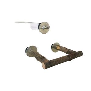 Solid Wood U-Shaped <strong>Bird</strong> <strong>Drinking</strong> Station Pole Durable Parrot Apple Wood Bowl Stand <strong>Toy</strong> Style <strong>Bird</strong> Feeding Stand with Food Bowl - Product Image 6