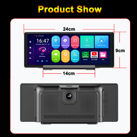 10.26 pouces 4 + 64GB Android 10 voiture DVR 4G WiFi ADAS tableau de bord Dash Cam GPS Navi Carplay rétroviseur caméra enregistreur vidéo