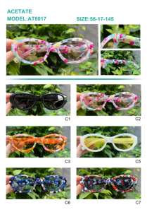 Cay Eye แว่นตากันแดดผู้หญิงหรูหราดีไซน์ใหม่แว่นกันแดดสีดำ UV400ลายดอกไม้ AT8017 - Product Image 4