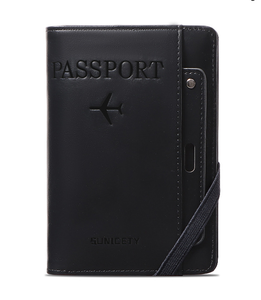 2026 New Diamond RFID Anti-Theft Passport Wallet - Multi-Functional Travel Document <b>Holder</b> with Air <b>Ticket</b> & ID Card Slots - Product Image 3