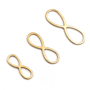 Pendentif creux en forme de huit en acier inoxydable, composant de bijoux doré pour la création de boucles d'oreilles et colliers DIY, formes variées H1059 - Product Image 5