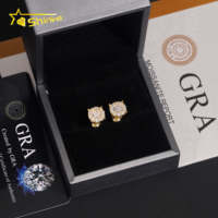 Boucles d'Oreilles Clou en Moissanite Serties de Glace en Argent Sterling 925 Haute Qualité, Fermoir à Vis, Bijoux Hip Hop Personnalisés pour Rappeur