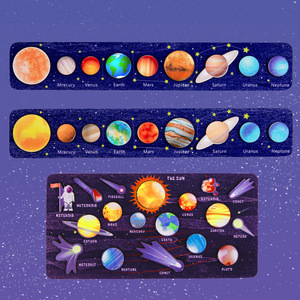 Wholesale Montessori <strong>Planet</strong> Science Education Puzzle Set Wooden <strong>3D</strong> <strong>Solar</strong> <strong>System</strong> <strong>Model</strong> for Kids' Toy &amp; Learning