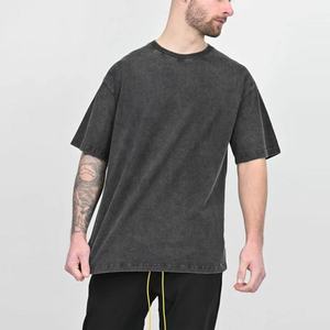 T-shirt pour homme 100% coton, impression DTG personnalisée, surdimensionné, épaules tombantes, délavage acide - Product Image 4