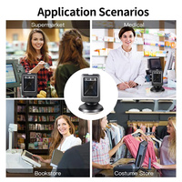 Scanner de codes à barres filaire USB pour supermarchés Vérificateur de prix 1D 2D Lecteur de codes-barres omnidirectionnel de bureau