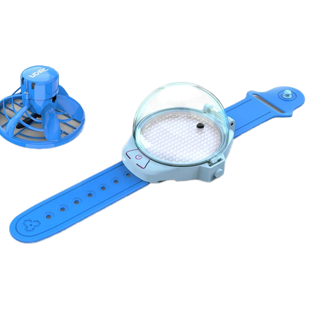 Kids Plastic Toy Watch Remote Flying Aircraft One Key Control Rc Mini Drone with Light