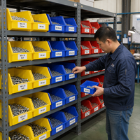 Boîtes de rangement opaques à code couleur INORDER, empilables, à suspendre, pour pièces en plastique, jaune, bleu, rouge, vente en gros