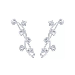 ZHILIAN pendientes trepadores de diseño Redondo y estrellas para mujer, joyería de plata de ley 925 - Product Image 2