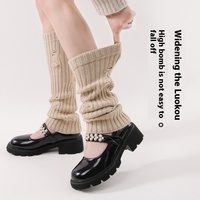 Couvre-jambes chaud JK Style japonais couleur unie laine tricoté Simple tout-match empilable chaud dames jambières couverture