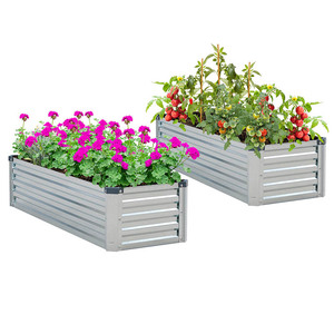 Jardinera Elevada de Acero Galvanizado Premium, Resistente a Impactos, Personalizable, para Jardineros Caseros Aficionados - Product Image 1