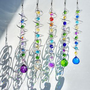 Atrapasol Giratorio 3D con Cola en Espiral de Cristal, Campana de Viento, Bola de Cristal, Decoración de Jardín de Diseño Moderno y Simple, Venta Caliente - Product Image 3
