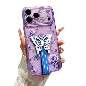 เคสโทรศัพท์ iPhone 17 16 Pro Max ลายผีเสื้อแฟชั่น พร้อมสายคล้องข้อมือ ป้องกันการกระแทก ผลิตจากซิลิโคน - Product Image 5