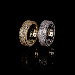 סיטונאי ראפר סִגְנוֹן תכשיטי היפ הופ גברים נשים Iced Out Gra Certificate Moissanite Brass Gold Rings Cluster - Product Image 2