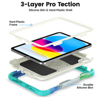 Étui robuste antichoc avec support pliable intégré pour iPad 11 A16 pouces 2025 avec sangle d'épaule intégrée