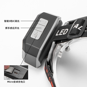 Linterna frontal LED recargable transfronteriza con sensor de movimiento, alcance de 300-499 m, para minería, pesca nocturna y uso en exteriores - Product Image 1