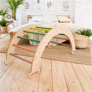 Triangolo rampicante in legno con rampa rampa reversibile triangolo pieghevole palestra Montessori - Product Image 5