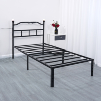 Cadre de lit en métal noir pliable et extensible, portable, taille King/Queen, avec lumières LED, vente en gros à prix réduit