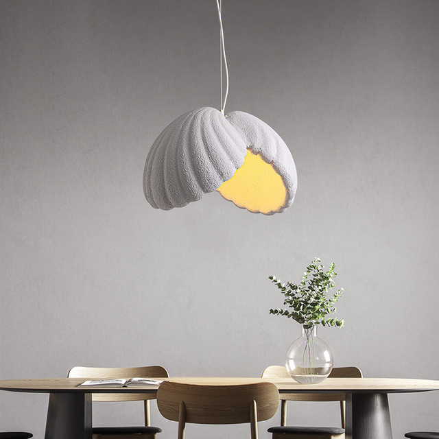 Modern Wabi-Sabi High Density Polyethylene Pendant Lamp with LED Warm White Light for Home & Restaurant Indoor Use
