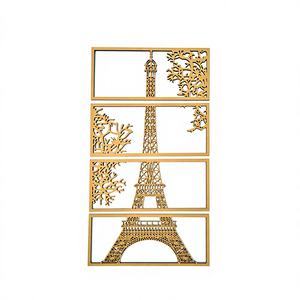 Panel Decorativo de Madera con Diseño Art Deco de la Torre Eiffel Grabado con Láser, Decoración de Pared para Bautizo, Decoración del Hogar - Product Image 1