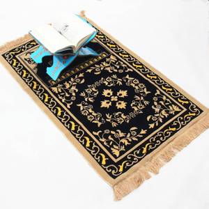 Alfombra de oración musulmana lavable de alta calidad con diseños florales, tapete religioso tradicional adecuado para el hogar y - Product Image 1