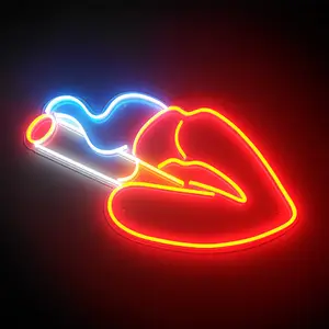 Lip Led Neon Sign Rode Lippen Roken Led Neon Sign