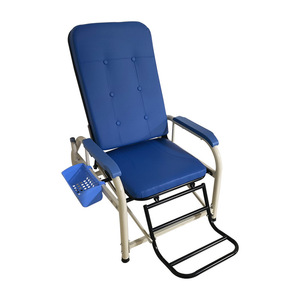 Fauteuil d'infusion inclinable, chaise d'hôpital, rembourrage en mousse bleue, pour usage médical en cliniques et en ambulances. - Product Image 2