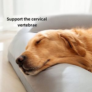 Dog All-Season Universal <b>Sofa</b> <b>Bed</b> Golden Retriever Medium Large Dog Striped Backrest Modern Eco-Friendly Washable Cat <b>Bed</b> - Product Image 3