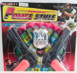 Potente set di pistole giocattolo in plastica stile polizia per bambini dai 3 anni in su, funzionamento manuale, modello 38EF-4 - Product Image 3