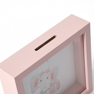 Salvadanaio <span class=keywords><strong>in</strong></span> Legno a Forma di Elefante per Bambini, Design per Feste, Contenitore per Monete, Decorazione per la Casa, Salvadanaio Quadrato con Fronte <span class=keywords><strong>in</strong></span> Vetro - Product Image 4