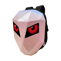 Mochila LED para Motociclistas con Pantalla Digital, Bluetooth, Carcasa Rígida Impermeable, Personalizable, Color Rosa, Modelo Knight