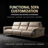 Canapé sectionnel multifonctionnel en cuir véritable de luxe léger, style moderne et minimaliste, en cuir pleine fleur, fabriqué sur mesure en usine