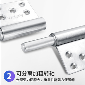 Charnière de drapeau en acier inoxydable Jin Xixiang, épaissie, détachable, pour porte, fenêtre, salle de bain, chambre à coucher, en alliage d'aluminium - Product Image 4