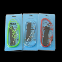 Lanière de sécurité pour canne à pêche en uréthane, 3 m, extensible, anti-perte, avec sangle Velcro et clips métalliques pour bateau, kayak, pêche