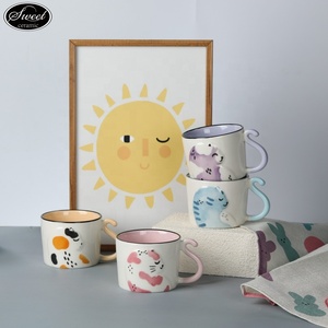 แก้วกาแฟเซรามิคสีขาวพิมพ์ลายแมวน่ารัก สั่งทำโลโก้ได้ ขายส่ง แก้วเปล่าสีขาวลายนูนแมวตลกๆ สำหรับกาแฟและนม ลดราคาพิเศษ - Product Image 4