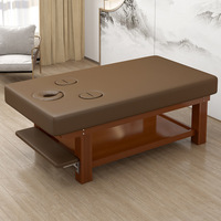 Table de massage et lit de spa portable en bois, moderne, unique et exquise, pour les soins de salon de beauté, avec éponge haute densité
