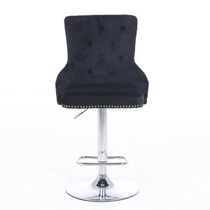 Modern European Style Nordic Luxury High Counter Velvet Bar <strong>Stool</strong> <strong>Adjustable</strong> for Dining Living Room Home or Hotel Use - Product Image 1