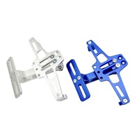 Support de plaque d'immatriculation universel pour moto avec LED réglable en alliage d'aluminium CNC brillant