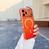 Coque de téléphone magnétique dégradée compatible avec iPhone 17 Pro Max, support d'objectif, coque de protection pour iPhone 16 Plus, chargement MagSafe pour iPhone 13