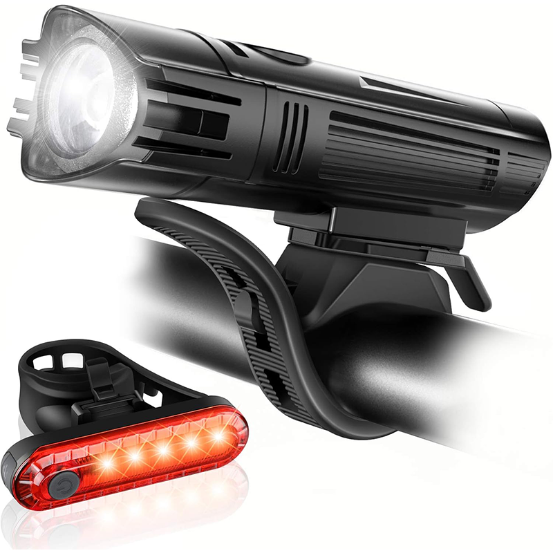 Phare Vélo Rechargeable USB ALOMEJOR 300LM - Éclairage Avant LED 3000mAh, IP65, Aluminium, Montage Rapide Pour VTT Et Sécurité Nocturne