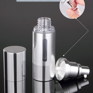 Silver Lotion Bottle 15ml Pump Vacuum Dispenser Face Cosmetic Packaging Travel Cream <b>Spray</b> Bottle <b>Set</b> - Product Image 2