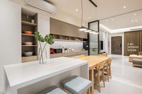 Seri kabinet mewah kelas atas kustom, ruang rumah besar, lemari pulau + Pulau marmer, Microwave bawaan, desain mewah